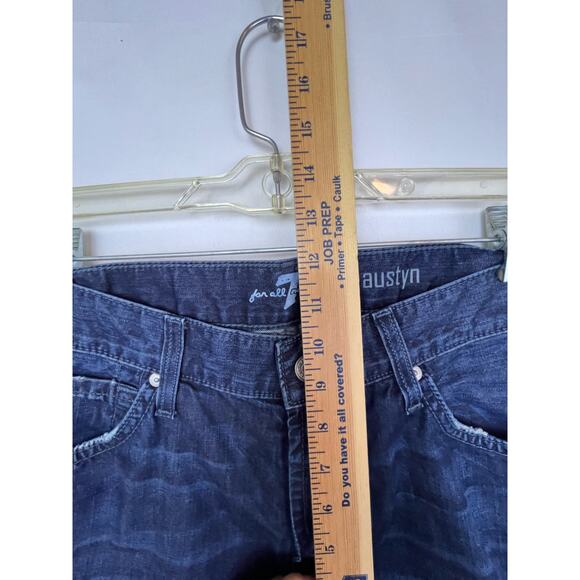 7 For All Mankind Men's Size 32 Blue Austyn Straight Leg 5 Pocket Denim Jeans - Picture 5 of 7